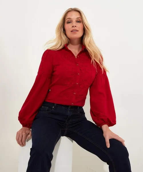 Tops Tunics and Blouses Joebrowns Apparel Patsy Long Sleeve Blouse RedWhite Tops Tunics and Blouses Joebrowns Apparel Patsy Long Sleeve Blouse RedWhite