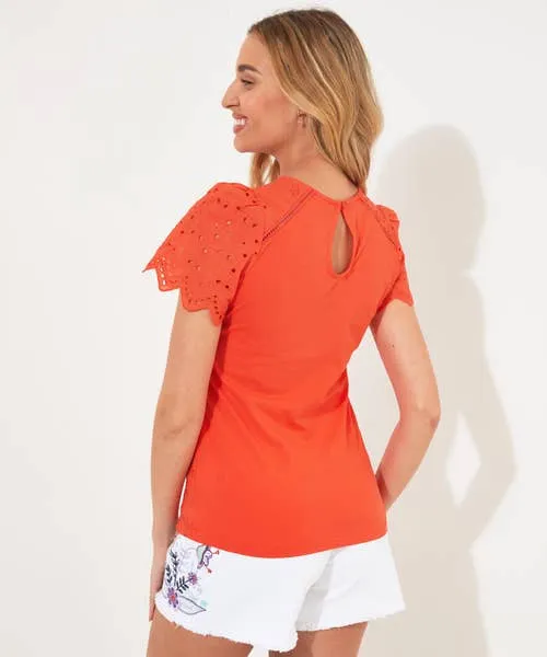Tops Tunics and Blouses Joyful Broderie Top Orange 8211 Joebrowns Apparel Tops Tunics and Blouses Joyful Broderie Top Orange 8211 Joebrowns Apparel
