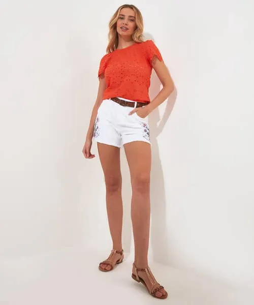Tops Tunics and Blouses Joyful Broderie Top Orange 8211 Joebrowns Apparel Tops Tunics and Blouses Joyful Broderie Top Orange 8211 Joebrowns Apparel