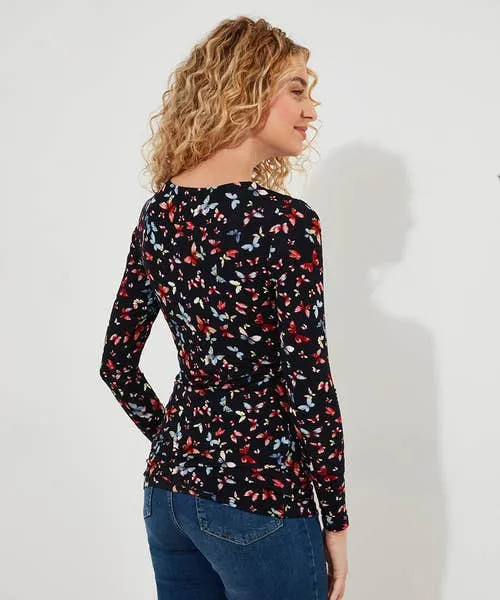 Tops Tunics and Blouses Make A Statement Keyhole Jersey Print Top Black Joebrowns Apparel Tops Tunics and Blouses Make A Statement Keyhole Jersey Print Top Black Joebrowns Apparel
