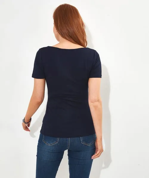Tops Tunics and Blouses Minnie Ruched Front Jersey Top NavyPink 8211 Joebrowns Apparel Tops Tunics and Blouses Minnie Ruched Front Jersey Top NavyPink 8211 Joebrowns Apparel