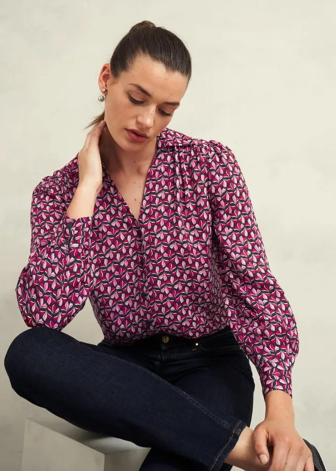 Tops Women HOBBS Abigail Blouse Pink Multi