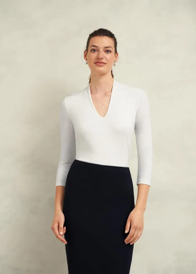 Tops Women HOBBS Aimee Double Fronted Top Ivory
