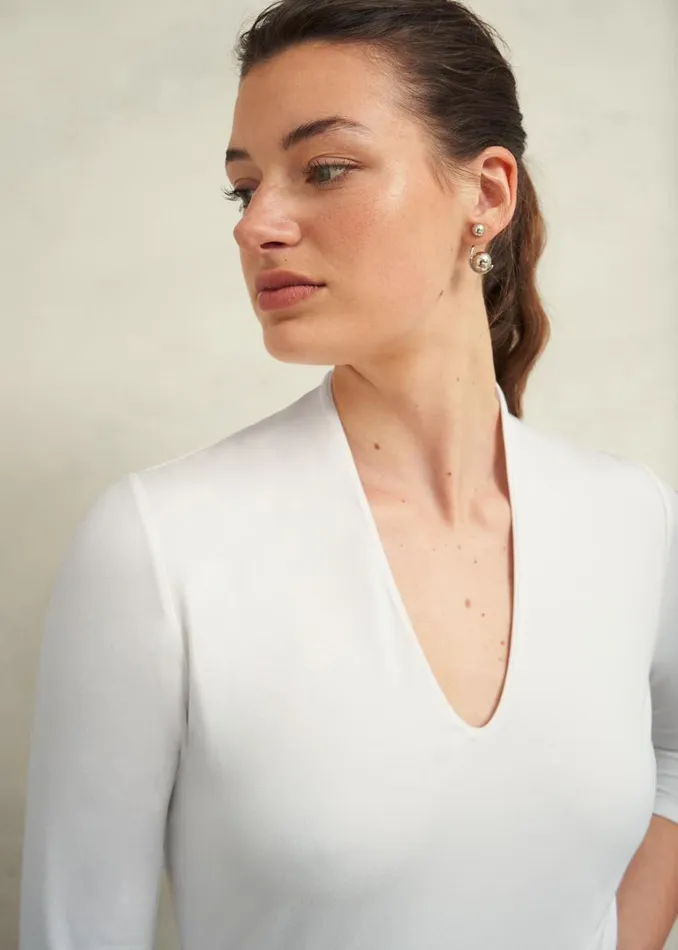 Tops Women HOBBS Aimee Double Fronted Top Ivory