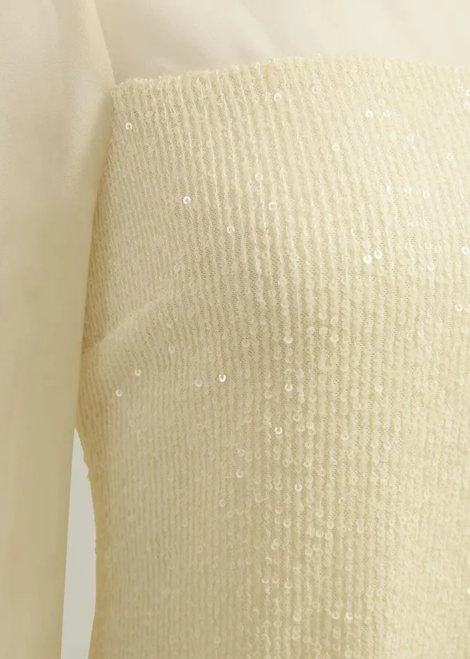 Tops Women HOBBS Zariah Sequin Top Buttercream