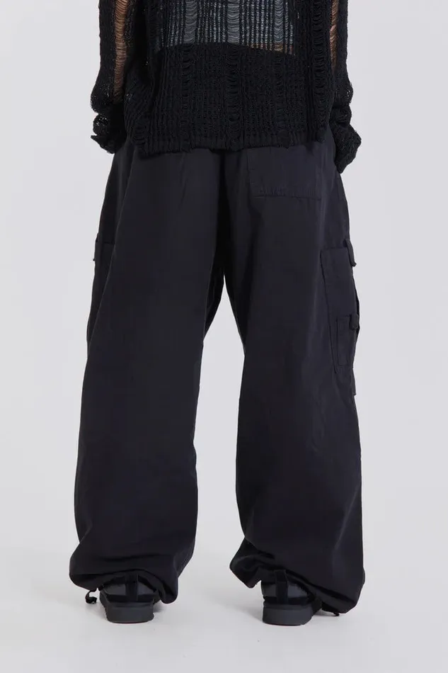 Tops Women Jaded London Shop Black Parachute Cargo Pants