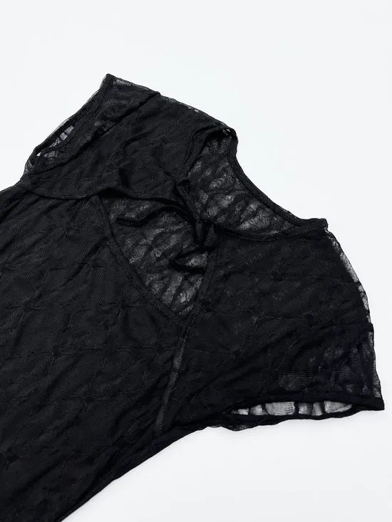 Tops Women Mariposa Lace Bow Tee Night Lisa Says Gah