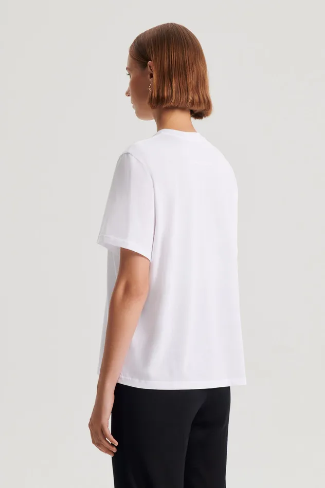 Tops Women MERCERISED LOOSE FIT TSHIRT WHITE Scanlan Theodore Tops Women MERCERISED LOOSE FIT TSHIRT WHITE Scanlan Theodore