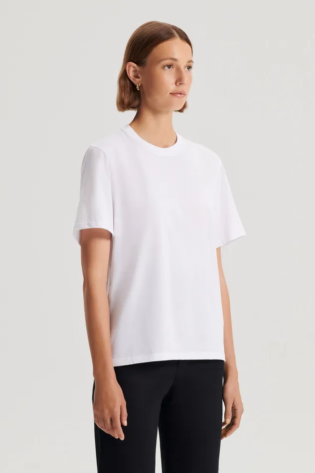 Tops Women MERCERISED LOOSE FIT TSHIRT WHITE Scanlan Theodore Tops Women MERCERISED LOOSE FIT TSHIRT WHITE Scanlan Theodore