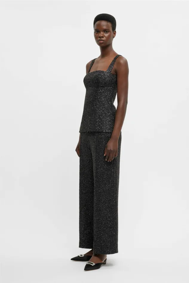 Trousers Daffy Trousers In Black Disco Tweed Emilia Wickstead Women