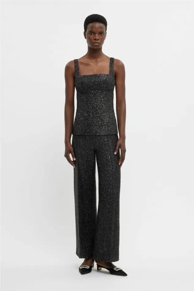 Trousers Daffy Trousers In Black Disco Tweed Emilia Wickstead Women Trousers Daffy Trousers In Black Disco Tweed Emilia Wickstead Women