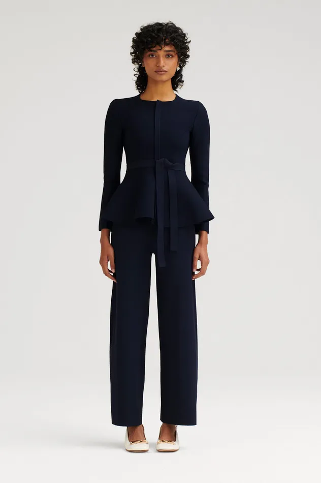 Trousers MICRO CREPE CROP TROUSER NAVY 8211 Scanlan Theodore Women