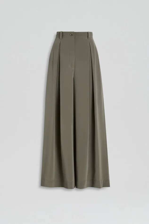 Trousers SILK CROP TROUSER TAUPE 8211 Scanlan Theodore Women Trousers SILK CROP TROUSER TAUPE 8211 Scanlan Theodore Women