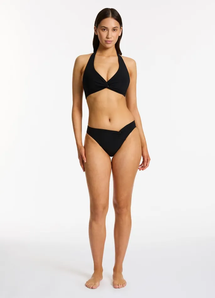 Twist Front Hipster Bikini Bottom Black Women JETS Australia Hipster Bikini Bottoms