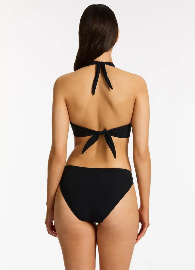 Twist Front Hipster Bikini Bottom Black Women JETS Australia Hipster Bikini Bottoms