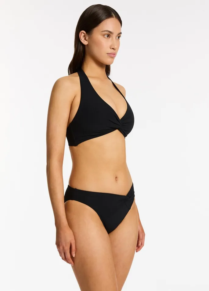 Twist Front Hipster Bikini Bottom Black Women JETS Australia Hipster Bikini Bottoms