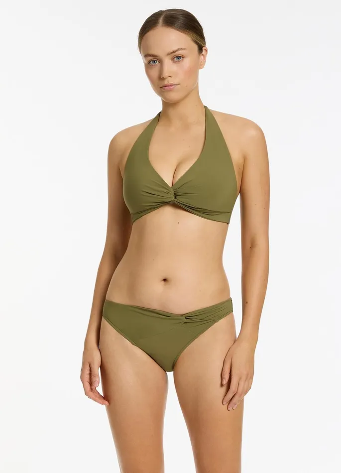 Twist Front Hipster Bikini Bottom Moss Women JETS Australia Hipster Bikini Bottoms