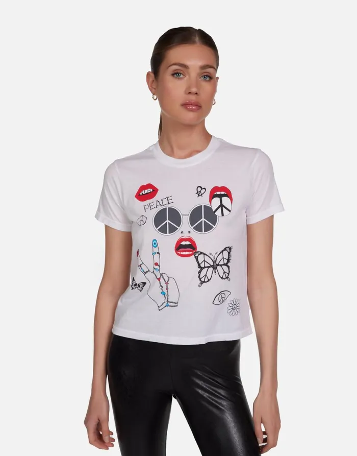 Ursula Peace Elements White Women039s Lauren Moshi Short Sleeve