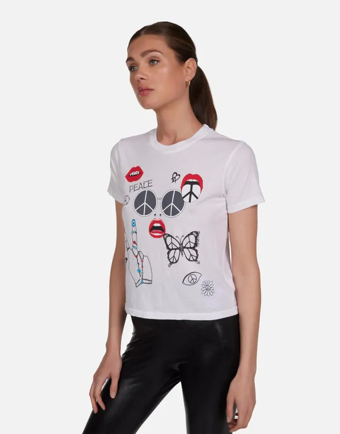 Ursula Peace Elements White Women039s Lauren Moshi Short Sleeve