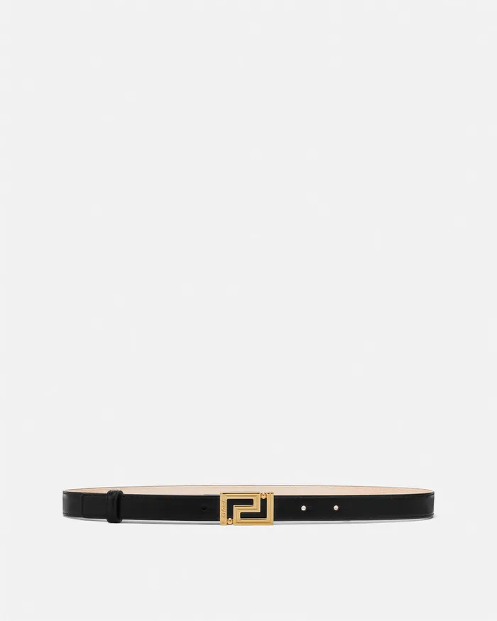 Versace Belts Women Greca Goddess Leather Belt 2 Cm Blackgold