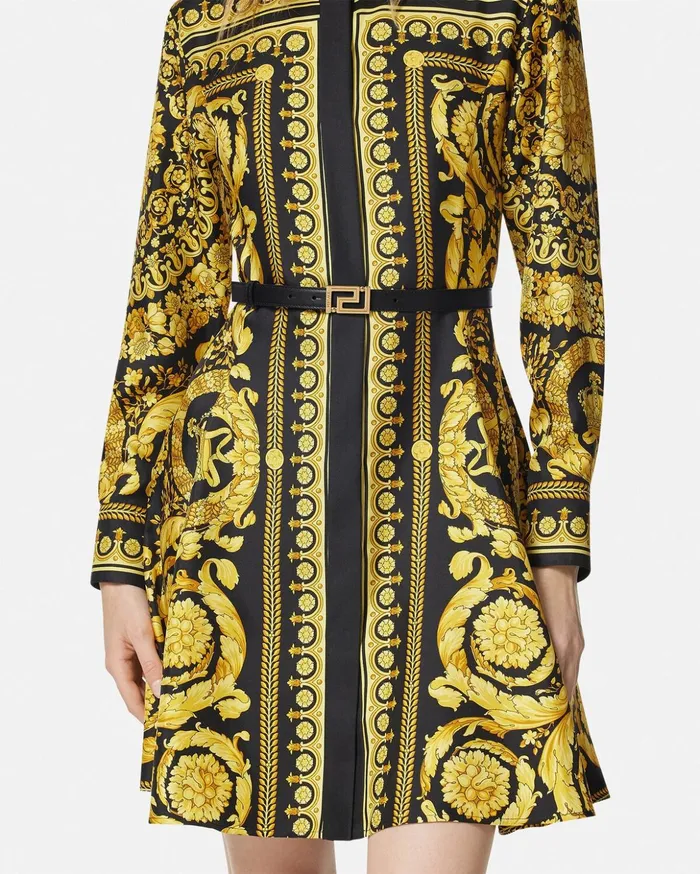 Versace Belts Women Greca Goddess Leather Belt 2 Cm Blackgold