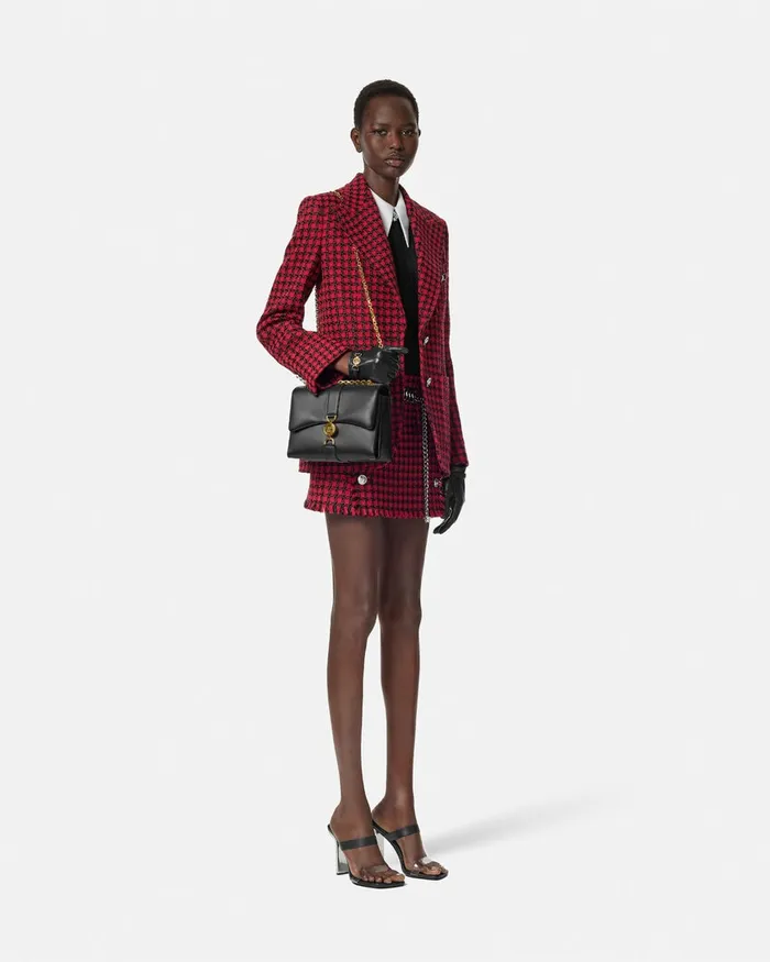 Versace Blazer and Jackets Women Tweed Masculine Blazer Blackred