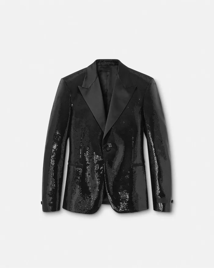 Versace Blazers and Suits Men Embellished SingleBreasted Blazer Black