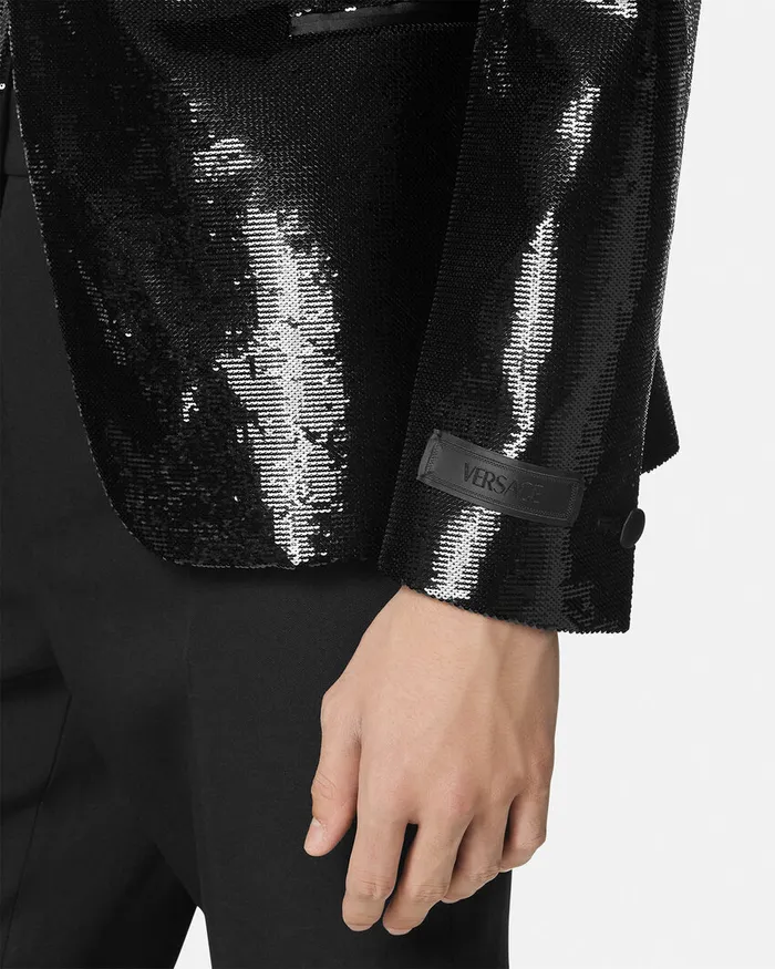 Versace Blazers and Suits Men Embellished SingleBreasted Blazer Black
