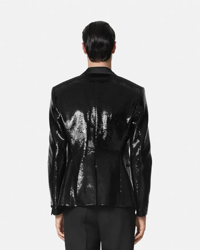 Versace Blazers and Suits Men Embellished SingleBreasted Blazer Black