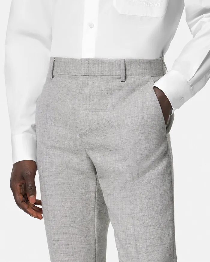 Versace Blazers and Suits Men WoolBlend Formal Pants Gray