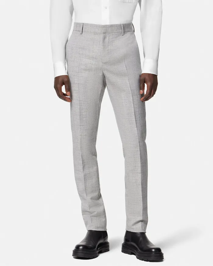Versace Blazers and Suits Men WoolBlend Formal Pants Gray