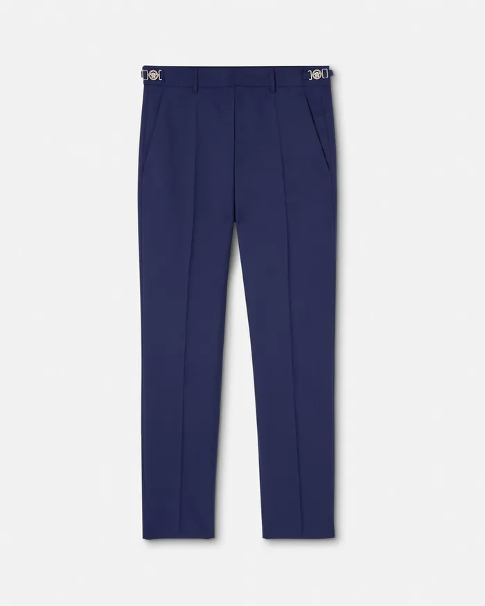 Versace Blazers and Suits Men Wool Formal Pants Blue