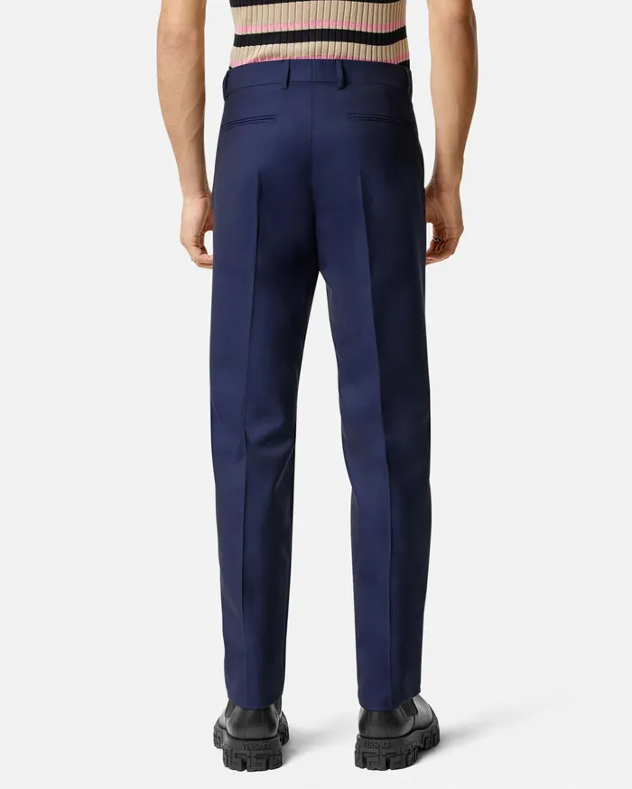 Versace Blazers and Suits Men Wool Formal Pants Blue