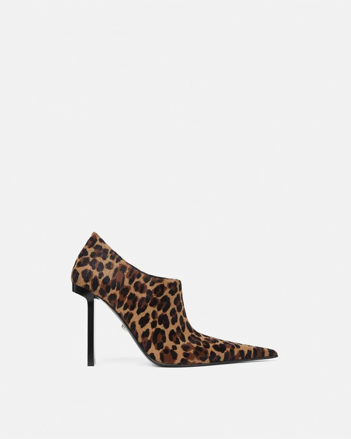 Versace Boots Women Leopard Slice Ankle Boots 105 Mm Animalier
