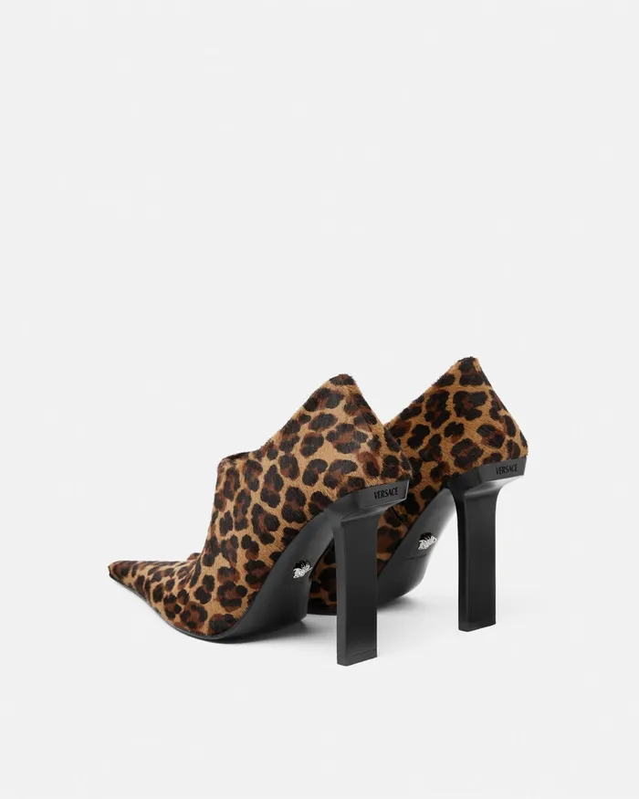 Versace Boots Women Leopard Slice Ankle Boots 105 Mm Animalier