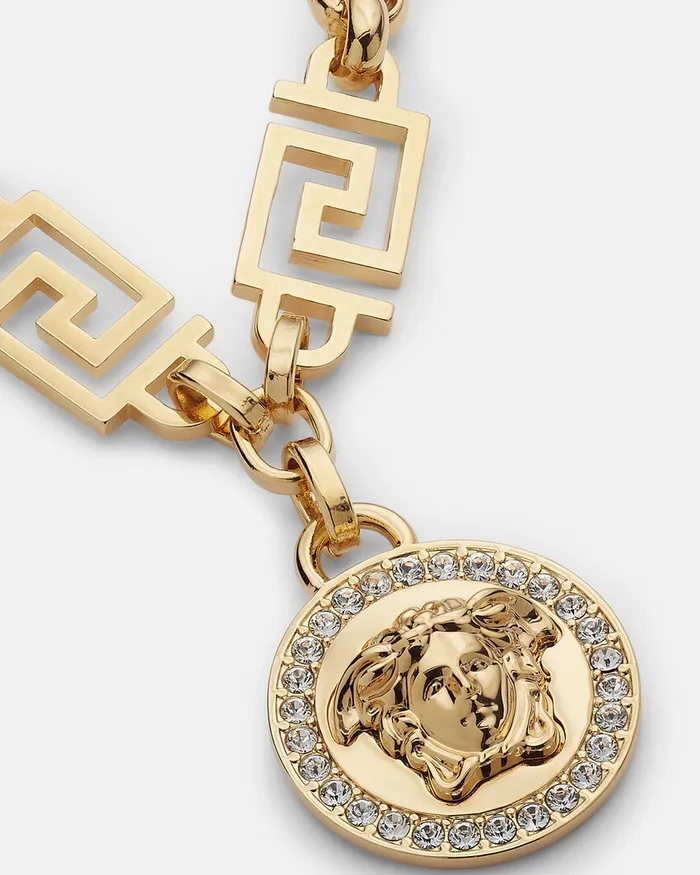 Versace Bracelets Women Crystal La Medusa Greca Bracelet Gold