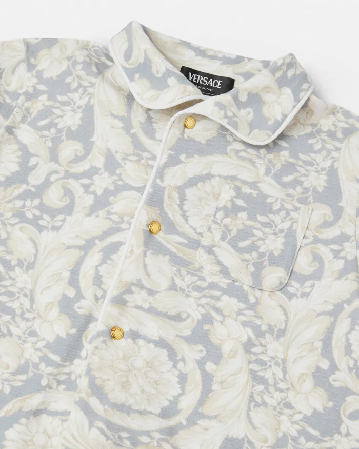 Versace Clothing Kids Barocco Baby Sleepsuit Gray