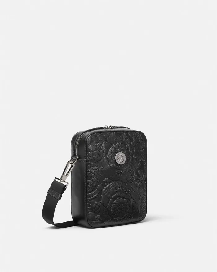 Versace Crossbody and Messengers Men Medusa Biggie Barocco Crossbody Bag Black