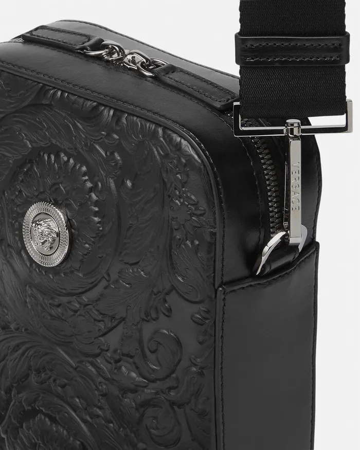 Versace Crossbody and Messengers Men Medusa Biggie Barocco Crossbody Bag Black