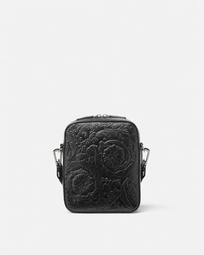 Versace Crossbody and Messengers Men Medusa Biggie Barocco Crossbody Bag Black