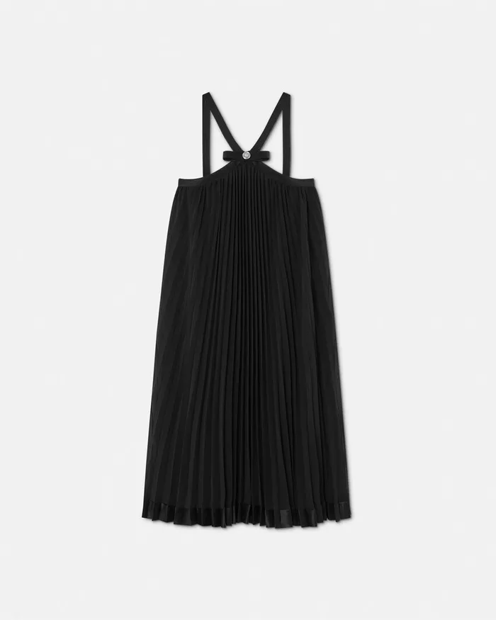Versace Dresses Women Halterneck Pleated Mini Dress Black