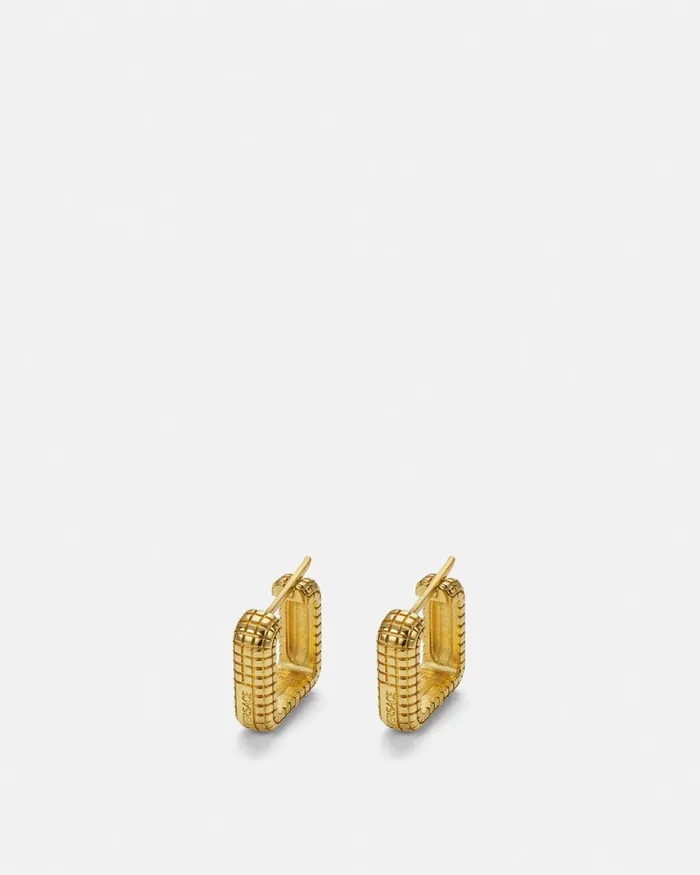 Versace Earrings MenWomen Dylos Hoop Earrings Light Gold