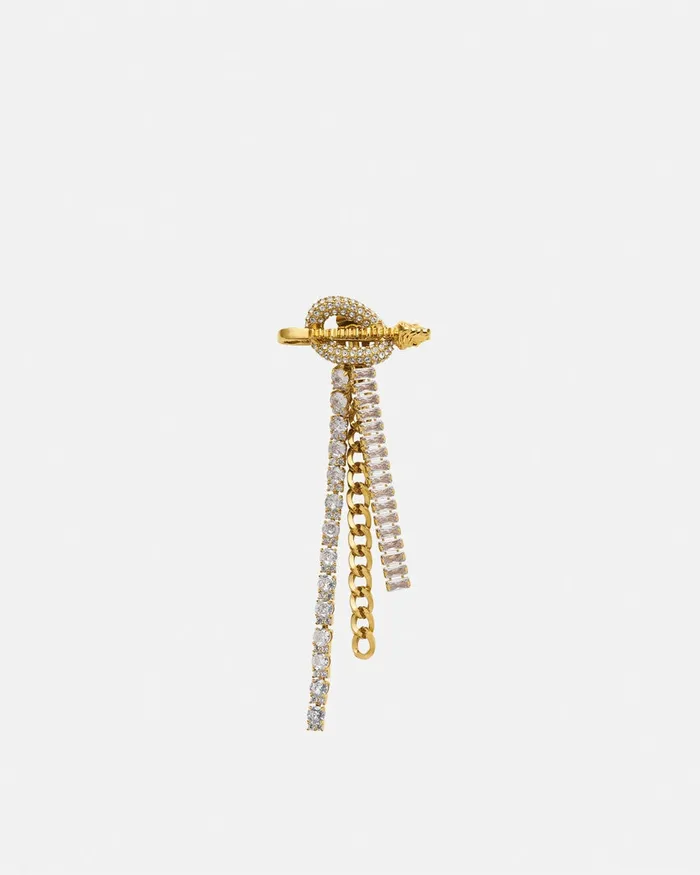 Versace Earrings Women Clash Drop Single Earring Gold