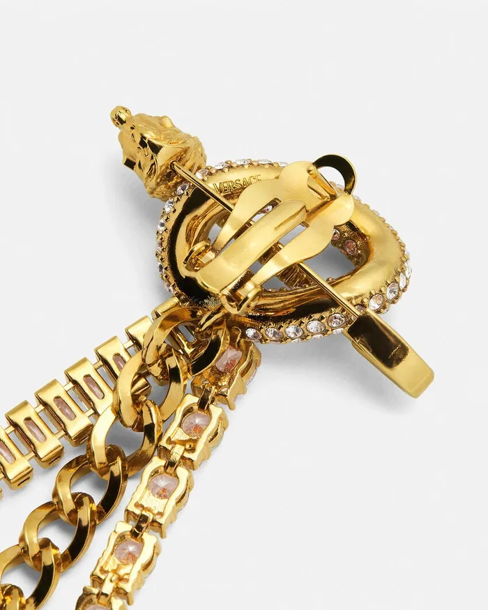Versace Earrings Women Clash Drop Single Earring Gold