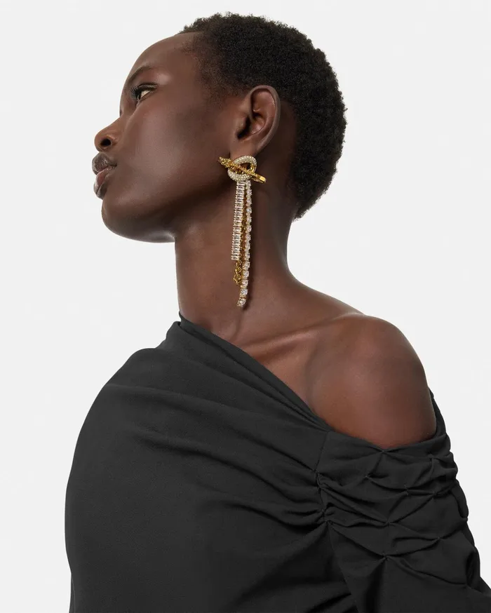 Versace Earrings Women Clash Drop Single Earring Gold