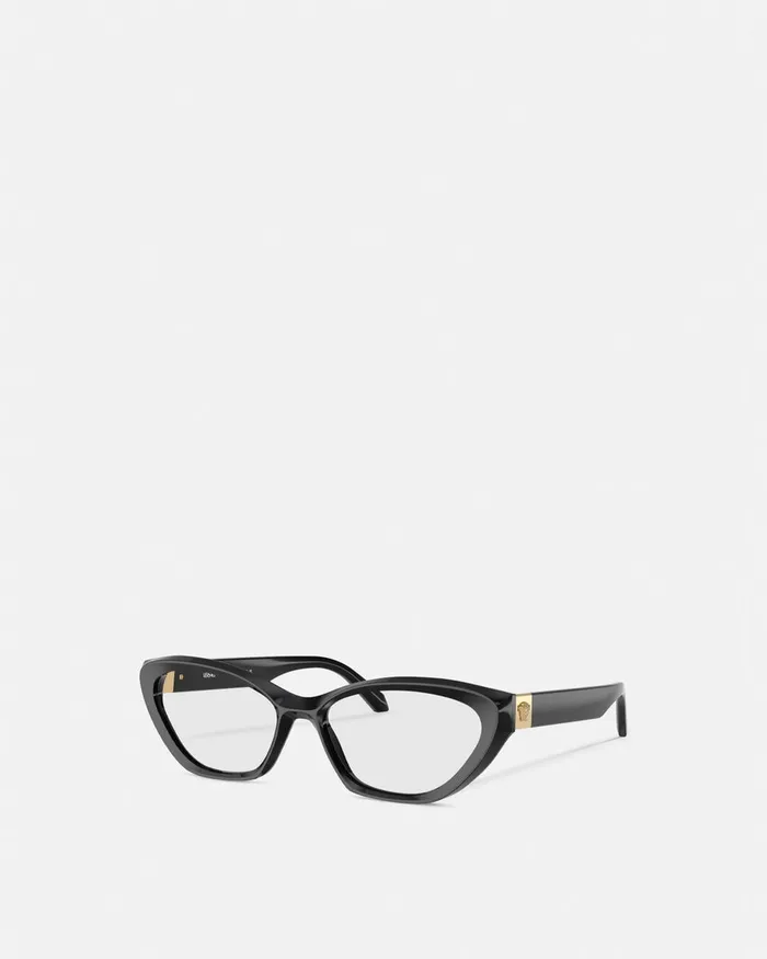 Versace Eyeglass Frames Women Medusa Plaque CatEye Glasses Blackgold