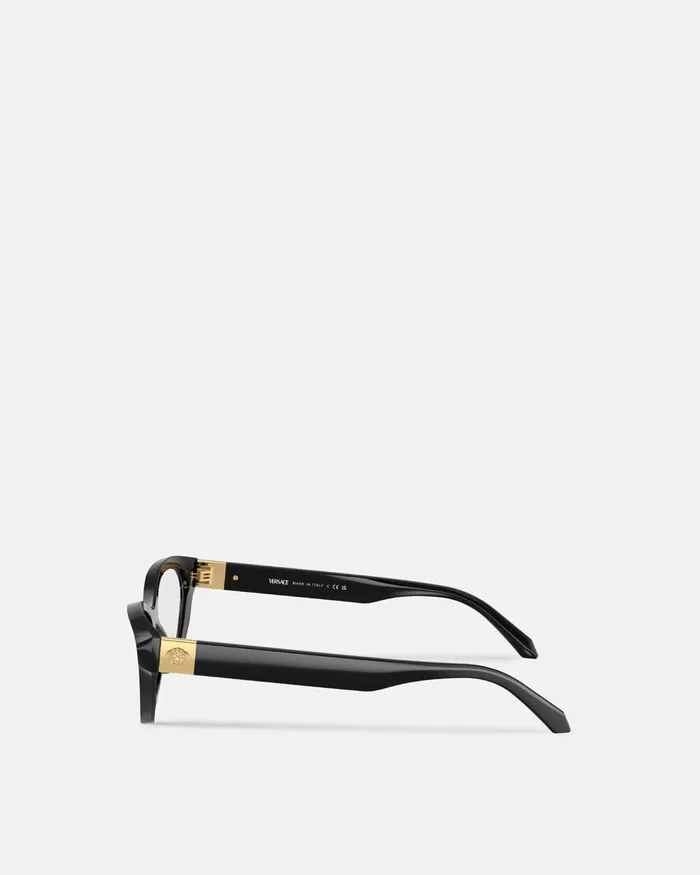Versace Eyeglass Frames Women Medusa Plaque CatEye Glasses Blackgold