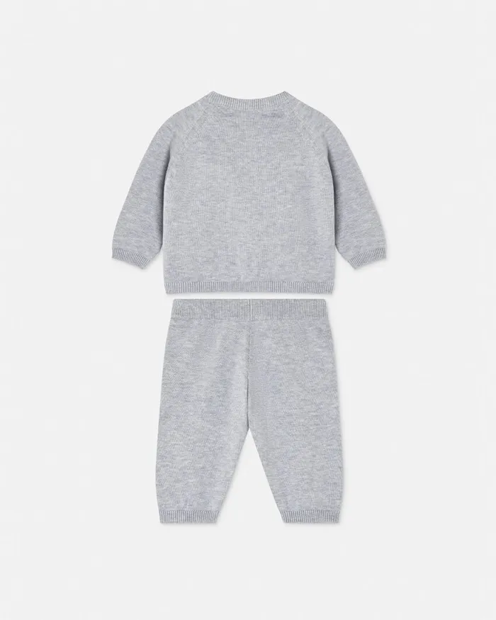 Versace Gift Sets Kids Embroidered Medusa Baby Knit Set Gray