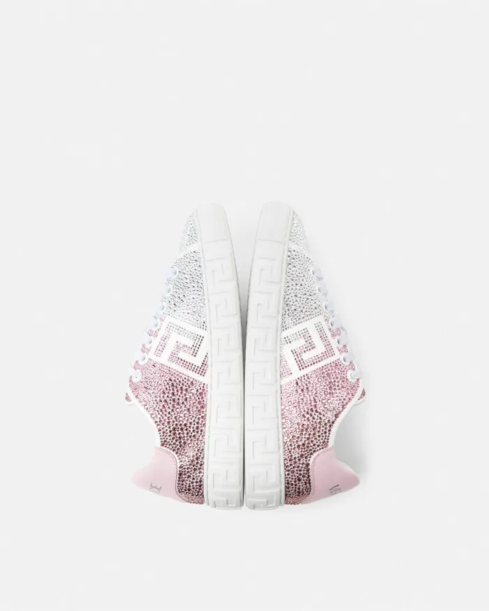 Versace Greca Women Crystal Degrad Greca Sneakers Pinkwhite