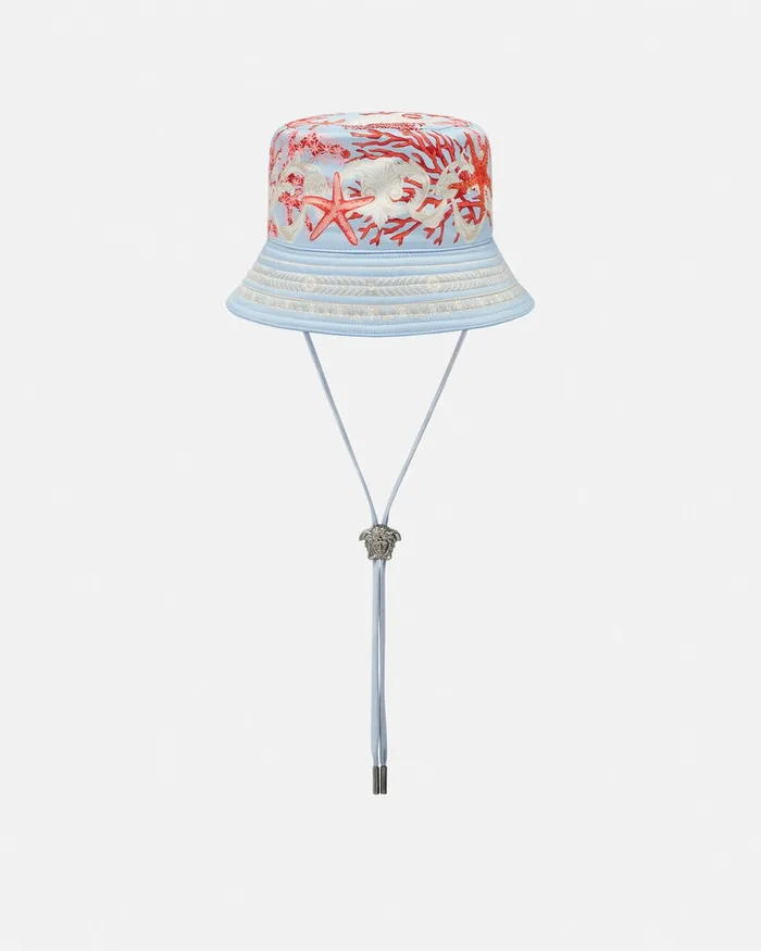 Versace Hats and Caps WomenMen Barocco Sea Bucket Hat Blueprint